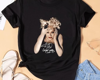 シンディ・ローパーのTシャツ、ヴィンテージのレアな白Tシャツ、1980