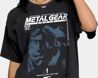 Solid Snake Cotton Clothes,Unisex Metal Gear Solid T-shirt, Vintage Short Sleeve Crewneck Tee,Round Collar Short Sleeve Shirt,Metal Gear Tee
