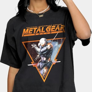 Metal Gear Solid Snake Cyborg T-shirts, Metal Gear Summer Tees, Unisex Metal Gear Solid Vintage Shirt, Cotton Clothing Vintage Printed Shirt