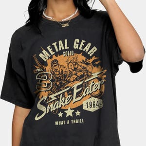 Casual Metal Gear Solid Snakes T-Shirts, Funny Metal Gear Shirt, Retro Crewneck All Seasons Clothing, Crewneck Cotton Snake Short Sleeve Tee