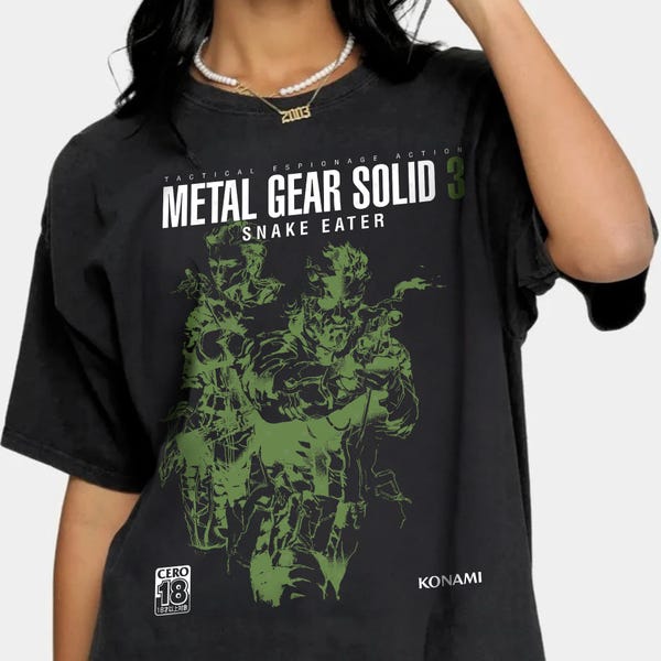Unisex T-shirt Metal Gear Solid 3 Snake Awesome Pure Cotton, Shirts Crew Neck, Heartfelt Gift, Metal Gear Solid Game Creative Summer T-shirt