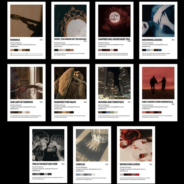 I Brought You My Bullets, You Brought Me Your Love - My Chemical Romance Album Photocard Set, MCR | Music Lover Aesthetic Gift