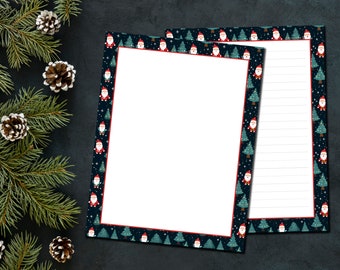 Afdrukbare kerstbriefpapier digitale download - Santa Letter Paper