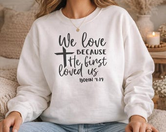 Christian Sweatshirt, Bible Verse Crewneck, Faith Apparel