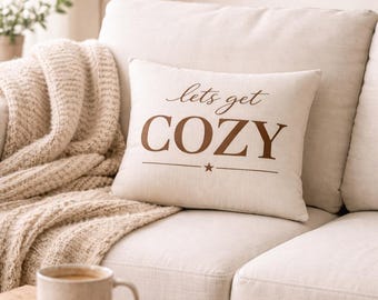 lets get COZY Faux Suede Pillow | Square Decorative Throw Pillow