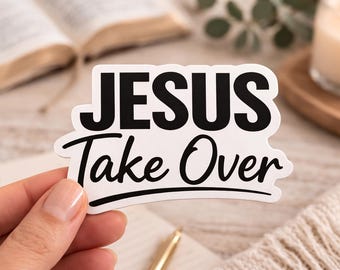Jesus Take Over Aufkleber | Wasserdichter Vinyl christlicher Glaube-Aufkleber