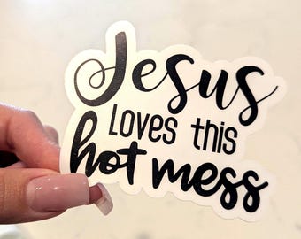 Jesus liebt dieses heiße Mess-Aufkleber-Pack, wasserdichte Vinyl-Abziehbilder