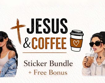 Jesus Kaffee Aufkleber | Christlicher Glaube Wasserdichte Vinyl Aufkleber (3 Zoll)