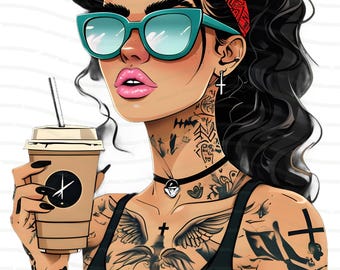 Kreuz Tattoo Mädchen Bild für Sublimation christlichen digitalen Download