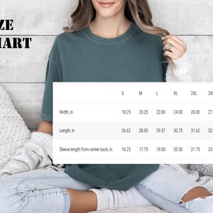 May include: Size chart for a t-shirt with measurements in inches for width, length, and sleeve length from centre back. Sizes range from S to 4XL.