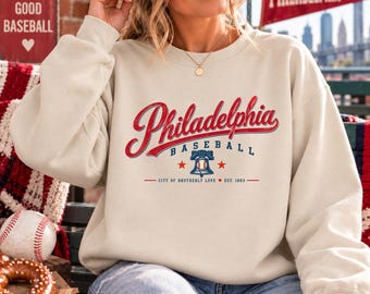Philadelphia Baseball Sweatshirt, Philly Baseball Crewneck, Women's Game Day Sweatshirt