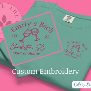 Custom Bachelorette Embroidered Sweatshirt Wedding Favors Bridal Party Gifts Personalized Charleston Bachelorette T shirts