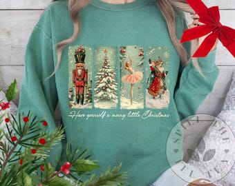Vintage Nutcracker Ballet Christmas Sweatshirt, Comfort Colors