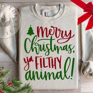 Home Alone Sweatshirt Merry Christmas Ya Filthy Animal Crewneck Ugly Christmas Sweater Holiday Gift
