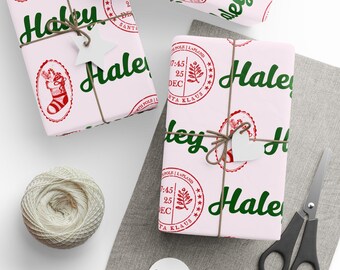 Aangepast kerstinpakpapier, gepersonaliseerd inpakpapier, persoonlijk cadeaupapier, inpakpapier, gepersonaliseerd cadeau, cadeaupapier op maat, kinderen