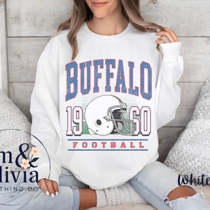 Vintage Buffalo Football-sweater: comfortabele kleuren fleece met ronde hals