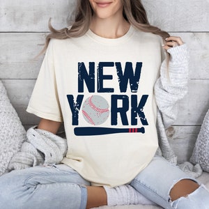 New York Baseball T-Shirt Womens Oversized Graphic Vintage Tee NYY I Love NY Summer Baseball Shirt Casual Sportswear