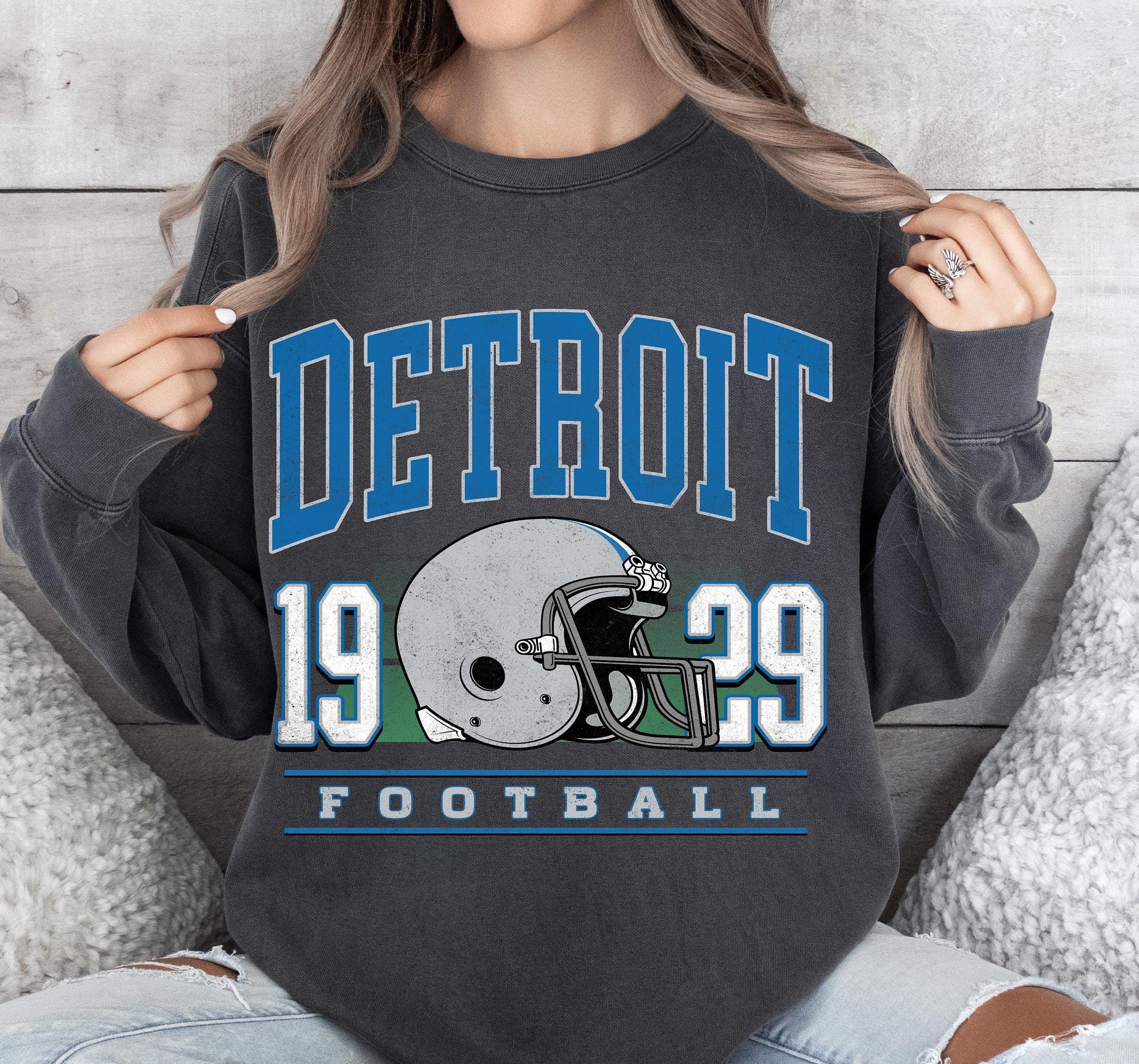 Sweat Detroit Lions NFL – Homme/Femme – Gildan – Style Rétro – Taille M
