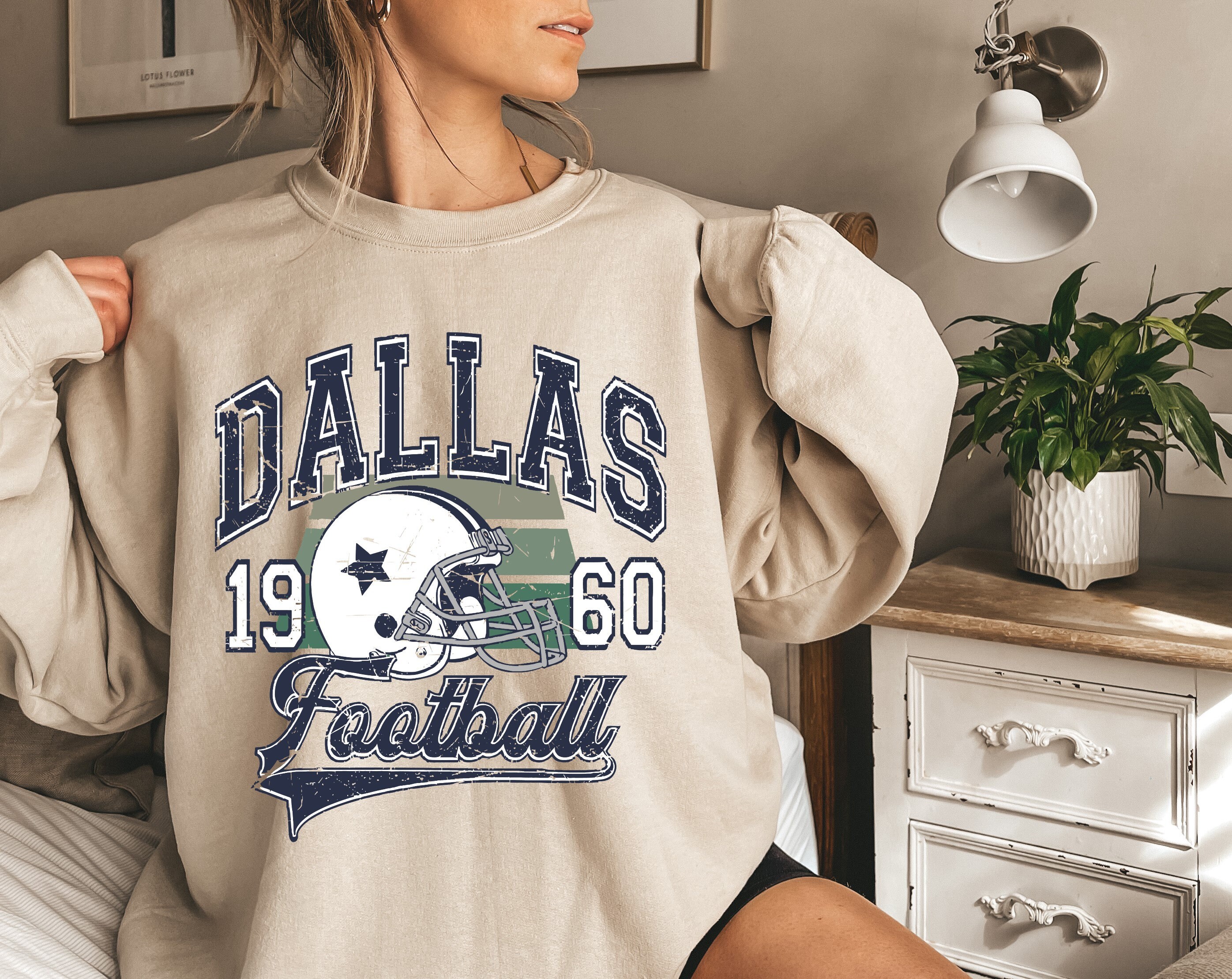 Vintage Dallas Cowboys Football Sweatshirt - Happy Place for Music Lovers