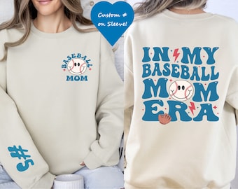 Custom Baseball Mama Sweatshirt, Baseball Mom Era Shirt, Game Day Shirt, Mom Shirt, Mothers Day Gift, Baseball Mom t shirt, gift for mom