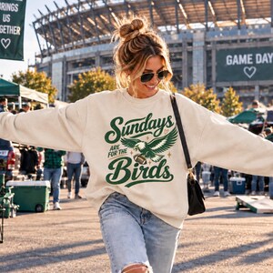Philly Football Sweatshirt, Sundays Are for the Birds Crewneck, Philadelphia Fan Gift Sand
