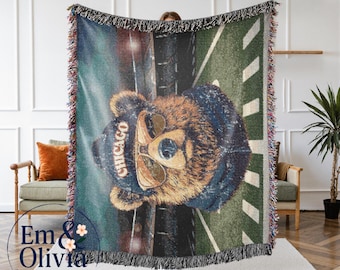 Coperta da football di Chicago: coperta intrecciata con orso