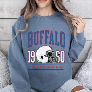 Buffalo voetbalsweater, Buffalo ronde hals, vintage stijl Buffalo sweatshirt, Buffalo voetbalsweater, Josh Allen, Buffalo Bill