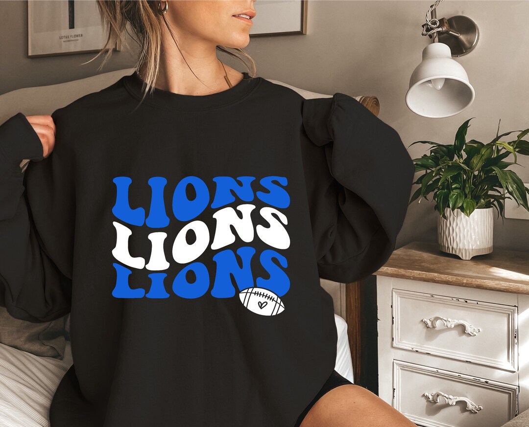 Detroit Lions Sweatshirt, Retro Style Vintage Detroit Lions, Lions Football, Detroit Lions ...