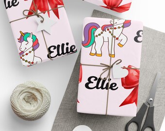 Aangepaste naam kerstinpakpapier, gepersonaliseerd inpakpapier, persoonlijk cadeaupapier, naam inpakken, inpakpapier, gepersonaliseerd cadeau