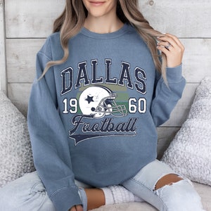 Sudadera vintage de fútbol de Dallas: cuello redondo retro para el día del partido