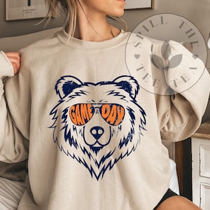 Vintage Chicago Football Sweatshirt: Game Day Bear Graphic