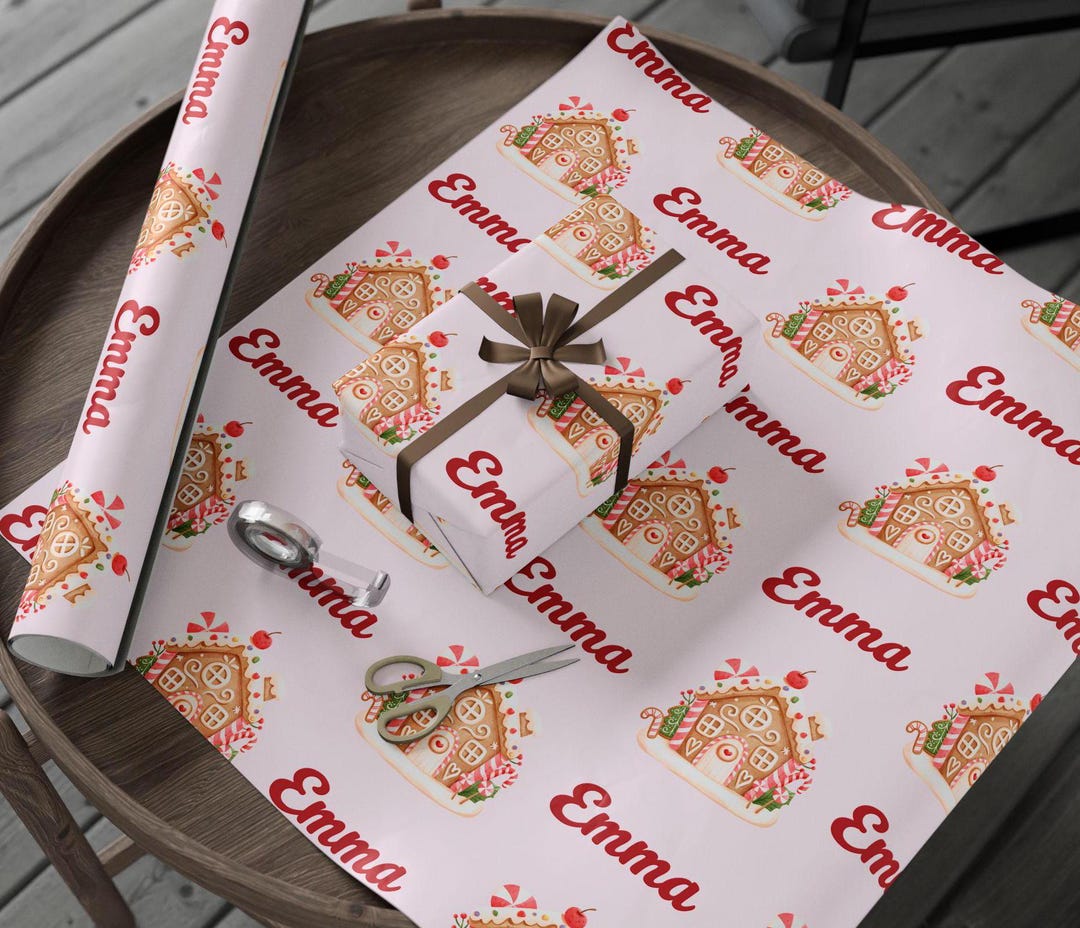 Custom Name Christmas Wrapping Paper, Personalized Wrapping Paper ...