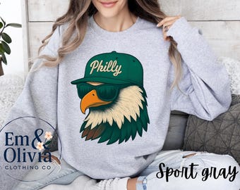Philly Football Eagle Crewneck Sweatshirt: Philadelphia Fan Fleece