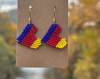 Handmade HEART “LUV” Seed  Bead Earrings | 18K Gold-Plated Hooks