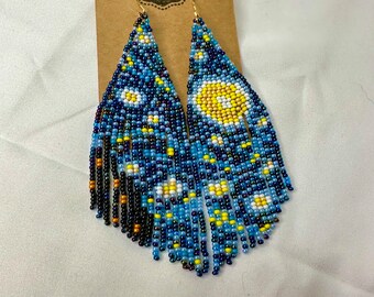 Starry Night Van Gough Style Earrings
