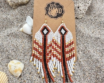 Southwest Vibe Dangle Seed Bead Fringe Earrings