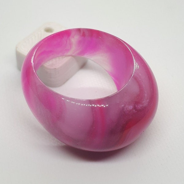 Bague Epoxy "Glossy Pink" Taille-59