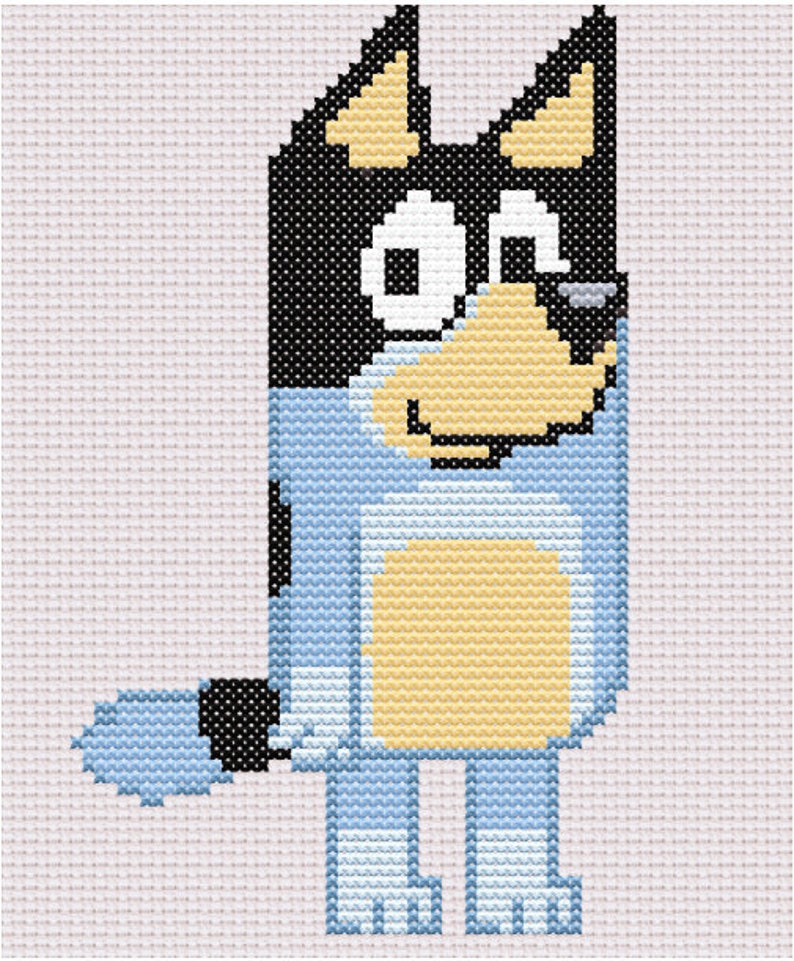 Bluey Bandit Cross Stitch Pattern - Etsy