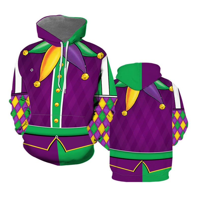 Mardi Gras Costume Hoodie Foe Men, Women, Mardi Gras Sweatshirt