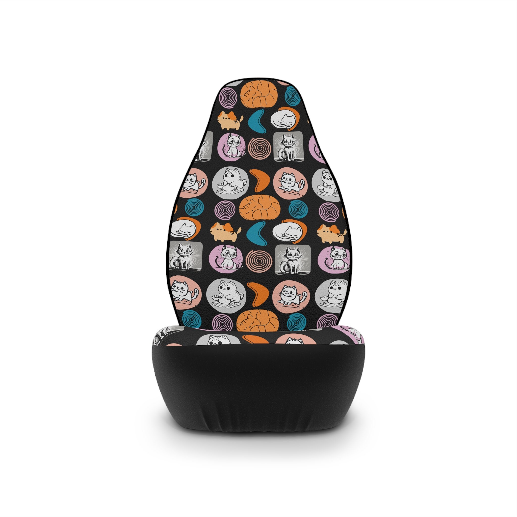 Retro Cartoon Cat | Car Seat Covers