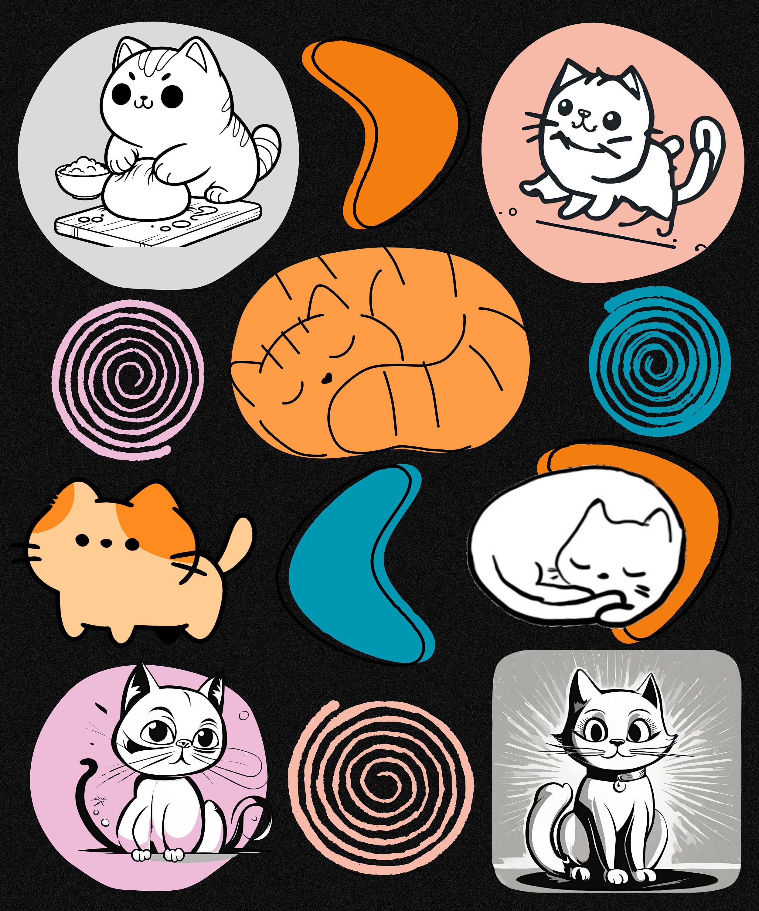 Retro Cartoon Cat | Car Seat Covers