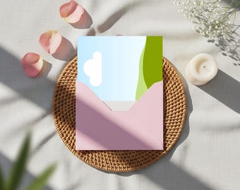 Animerad inbjudningsmockup för Canva: Video med kort i kuvert (digital nedladdning)