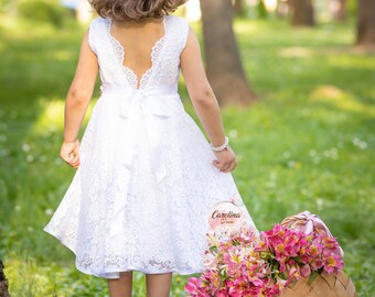 Bloemenmeisje jurk, Boho bloemenmeisje jurk, rustieke jurk, bloemenmeisje jurk, communiejurk, Tule bloemenmeisje jurk, Babydress, bloemrijke meisje jurk