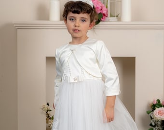 Flower Girl Bolero first Communion Bolero ivory Flowergirl Bolero jacket for Flower Girl v Back Girl Dress Bolero tulle Toddler Dress Bolero Etsy