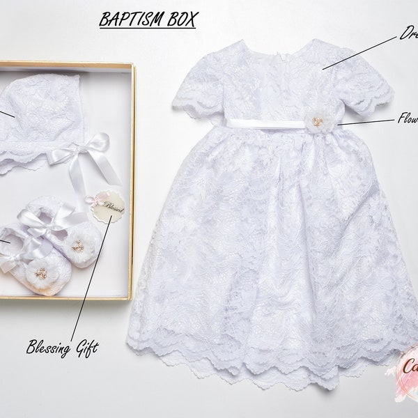 Baptism Lace dress,Christening/Baptism baby gift outfit, Blessing outfit, Christening gown,First communion,babydress,Baptism lace gown