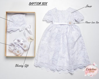 Robe de baptême en dentelle, tenue cadeau baptême/baptême pour bébé, tenue de bénédiction, robe de baptême, première communion, robe de bébé, robe de baptême en dentelle