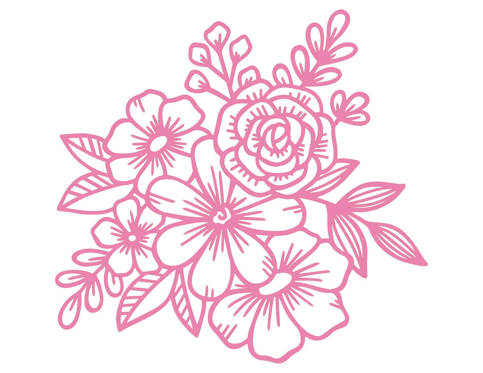 Flower Cluster Cut File .PNG .JPG .SVG & Silhouette Studio - Etsy