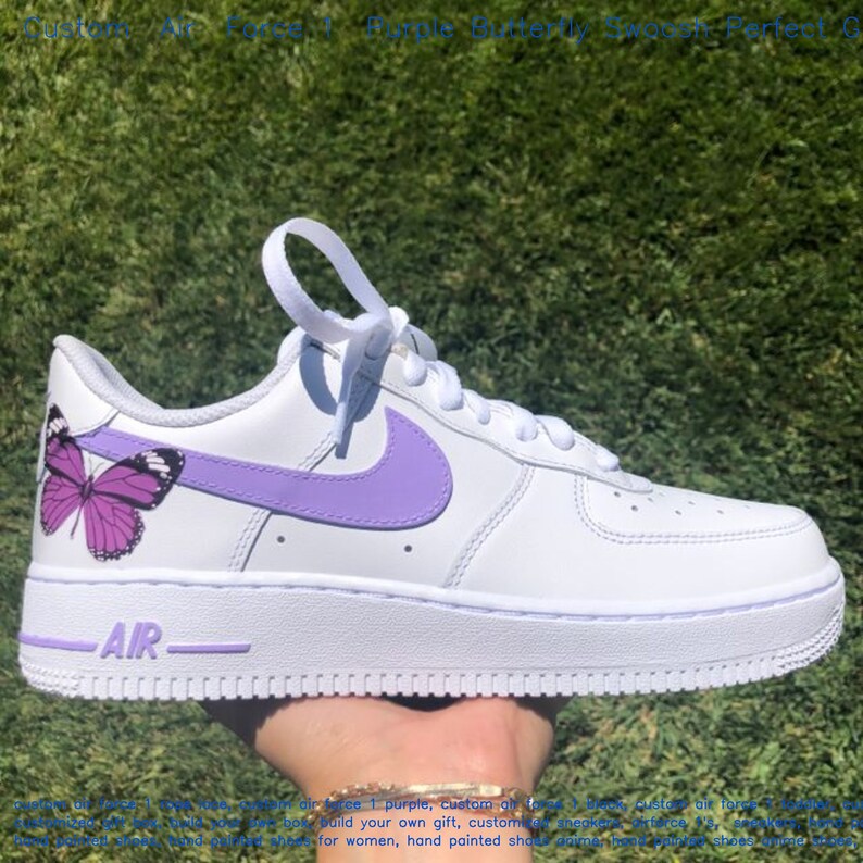 custom air force 1 purple butterfly