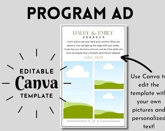 Minimalist Ad for Programs or Playbill - Editable Template