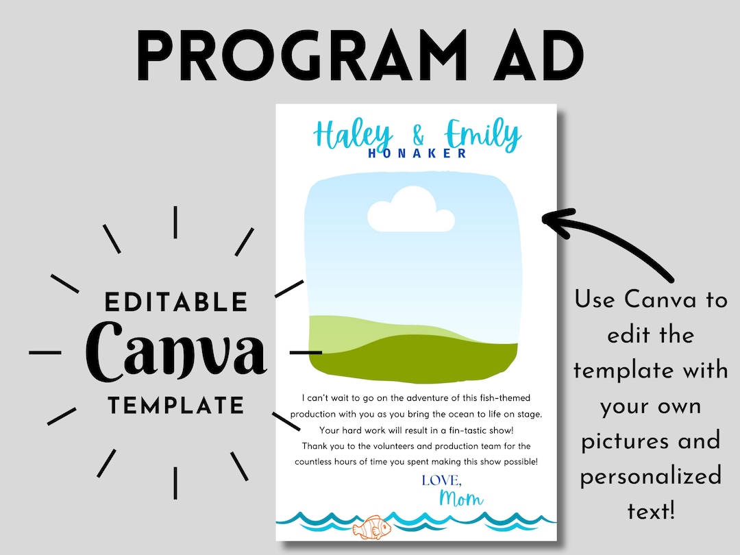Program or Playbill Ad for Color or B/w Print - Minimalist Design ...